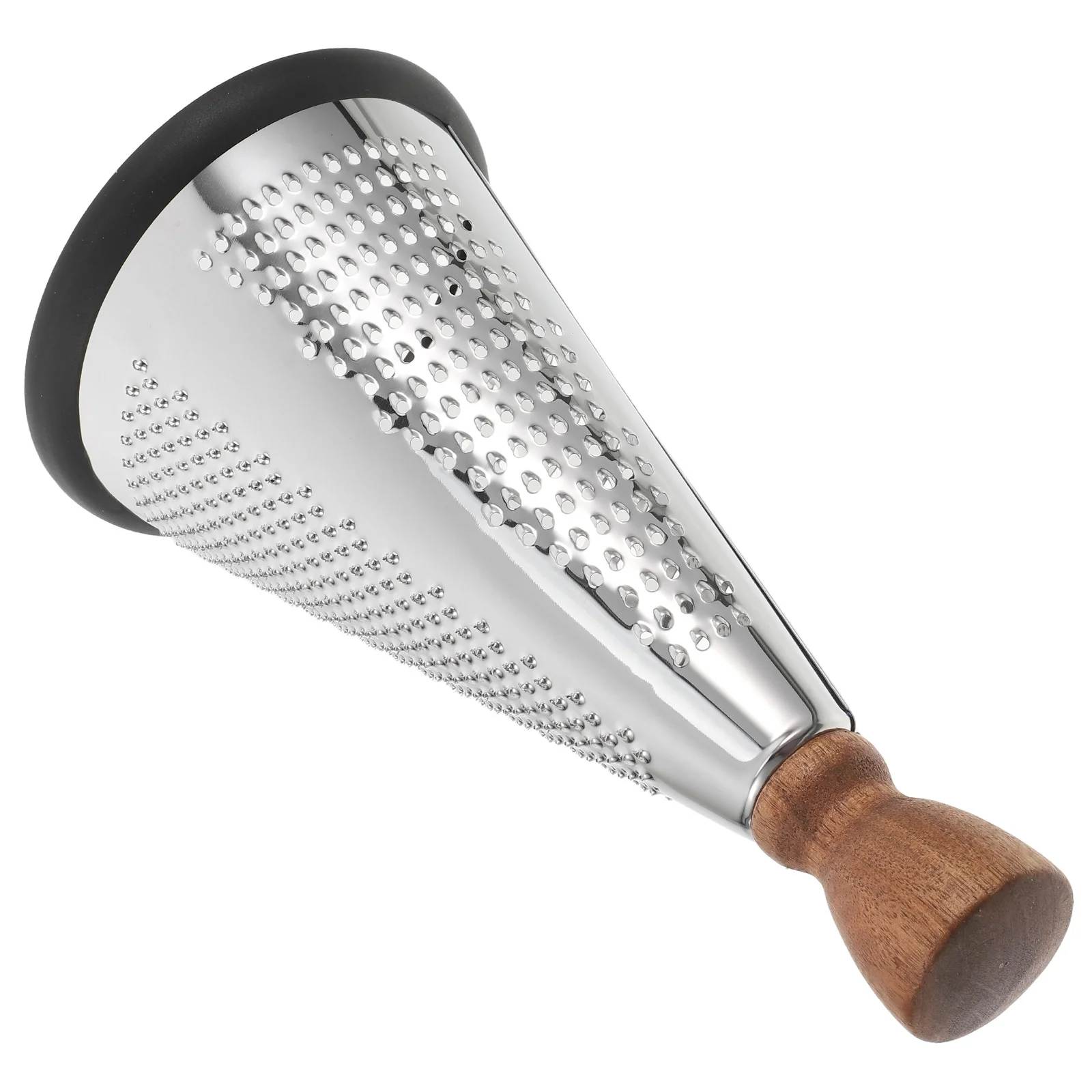 

9 Inch Stainless Steel Cone Shaped Cheese Vegetable Grater Ergonomic Wooden Handle Multifunctional Kitchen Tool for Chocolate