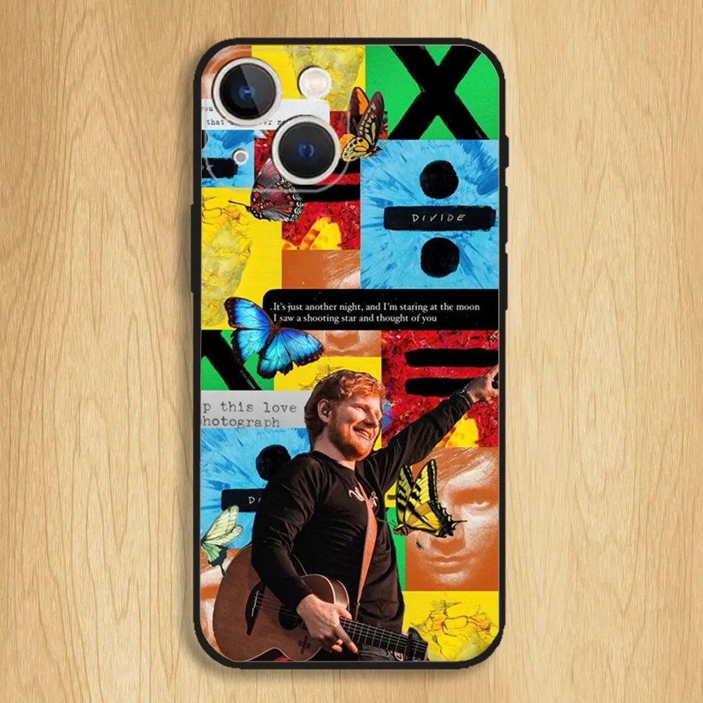 Ed Sheeran Singer Phone Case For iPhone15,14,13,12,11,Pro,Max,Plus,Mini,X,XS,XR,8,7,6,S,Plus,SE Soft Black Case