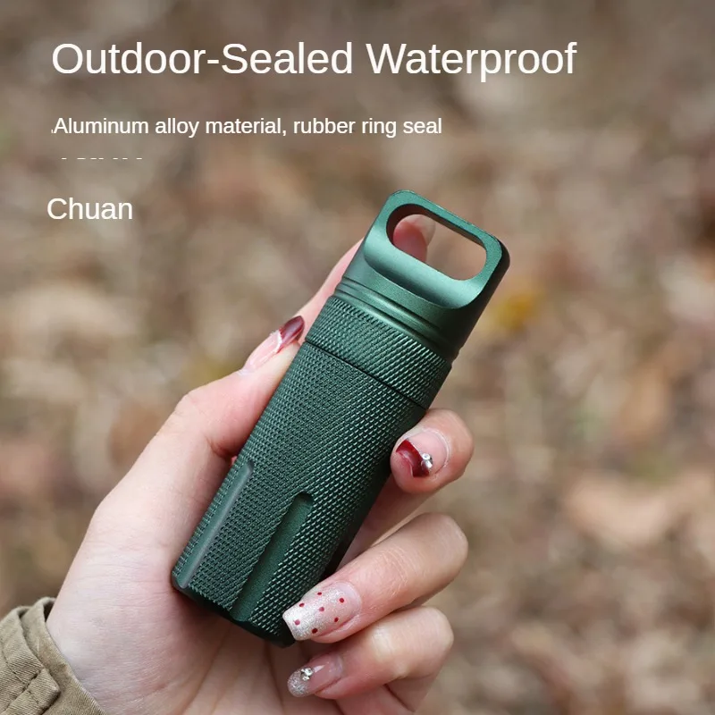 Aluminum EDC Survival Kit Waterproof Seal Bottle Capsule/Pill Airtight Case Outdoor Tools Capsule Holder Storage survival gear