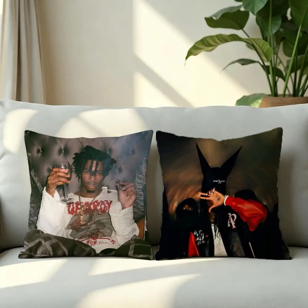 Celebrity-Playboi CartiS Cushion Cover 4Pcs Soft Plush Throw Pillow Covers 40x40 45x45 for Sofa Bedroom