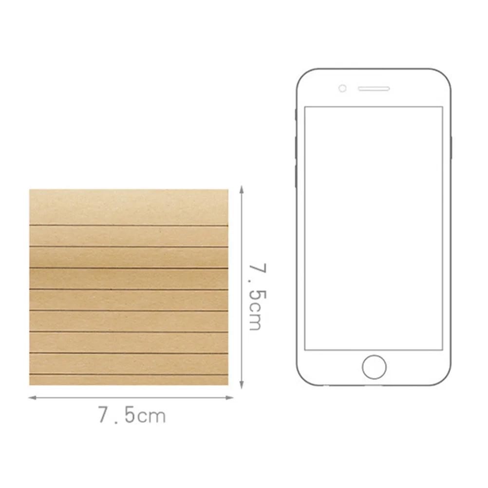 7Pcs Ecofriendly Cowhide Strong Adhesive Office Supplies Message Note School Use Message Note Office Stationery