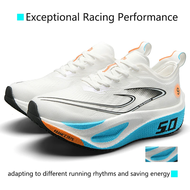 Chaussures de course unisexes avec plaque entièrement en carbone, baskets de course professionnelles pour Marathon, légères, à coussin de rebond, respirantes, 2025