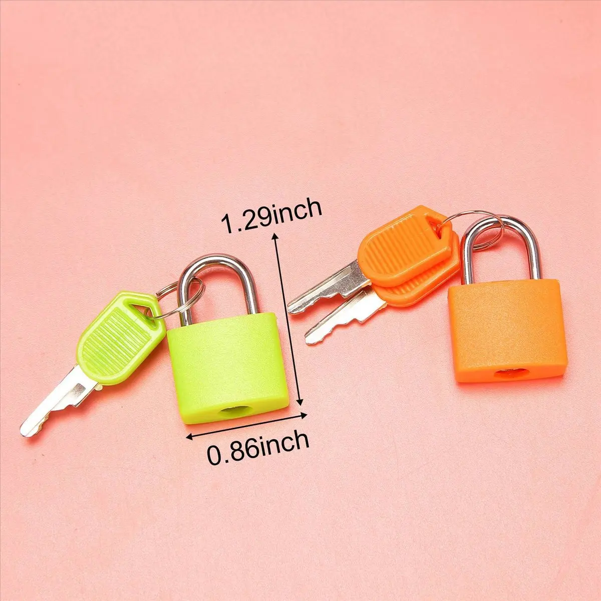 DT17 8 Pack Small Padlock with Keys, Mini for Colorful Locker Lock for Luggage Gym School Home, Assorted for Colors