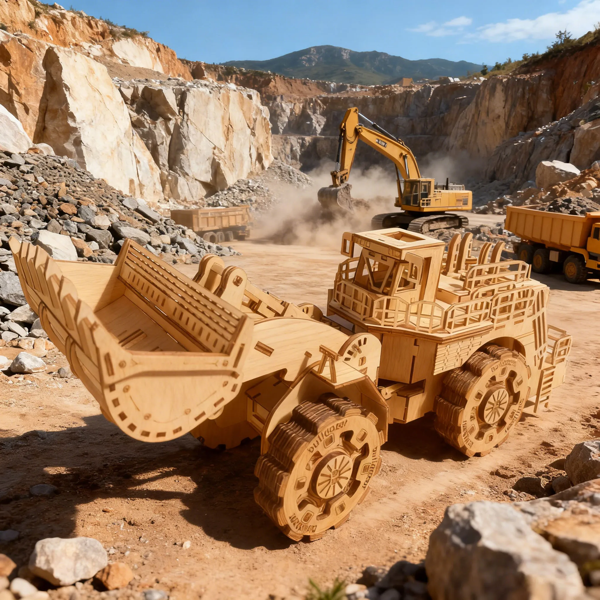 

3D Puzzle Bulldozer DIY Jigsaw Wooden Building Blocks Model Kit Construction Fun Set The Perfect Gift Valentine's Day Present