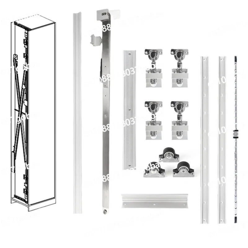 Inverted Retractable Hidden Cabinet Pocket Door Accessories Wardrobe Folding Swing Door Track Hardware Butterfly Door