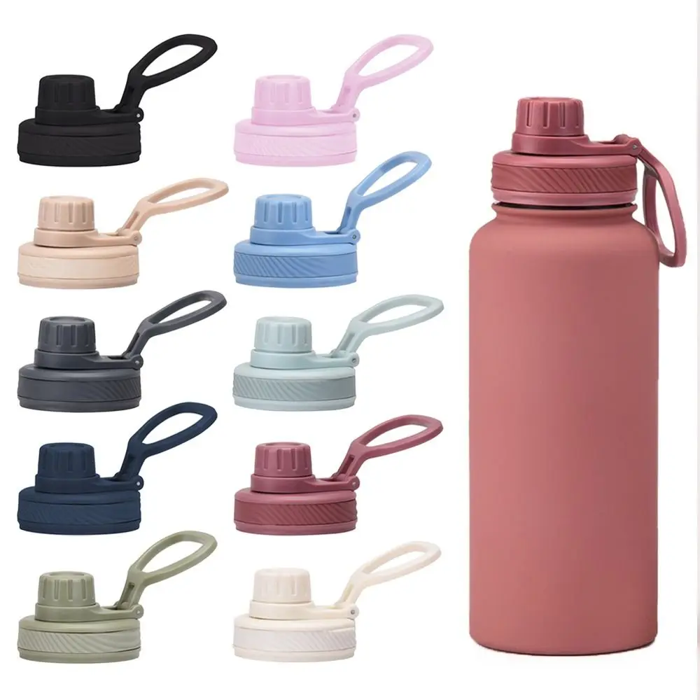 PP Plastic Cup Lid Wide Mouth With Big Handle Spout Lid Splash Spill Proof Vacuum Bottle Replacement Lid