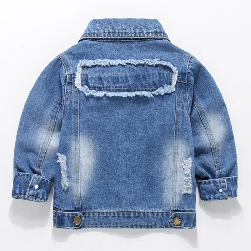طفل الفتيات الفتيان الدنيم سترة الربيع والخريف الأطفال الصبي جينز غير رسمي ملابس فتاة صغيرة الاطفال الطفل الدنيم معطف #2