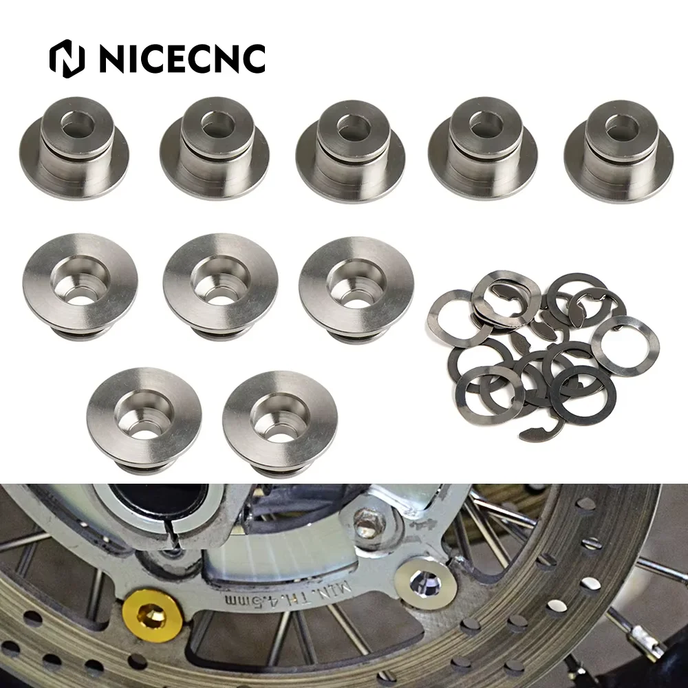 Universal Motorcycle 4.5-5.2mm Full Floating Brake Rotor Disc Button Bobbins Circlips for Honda Yamaha Kawasaki Aprilia Triumph