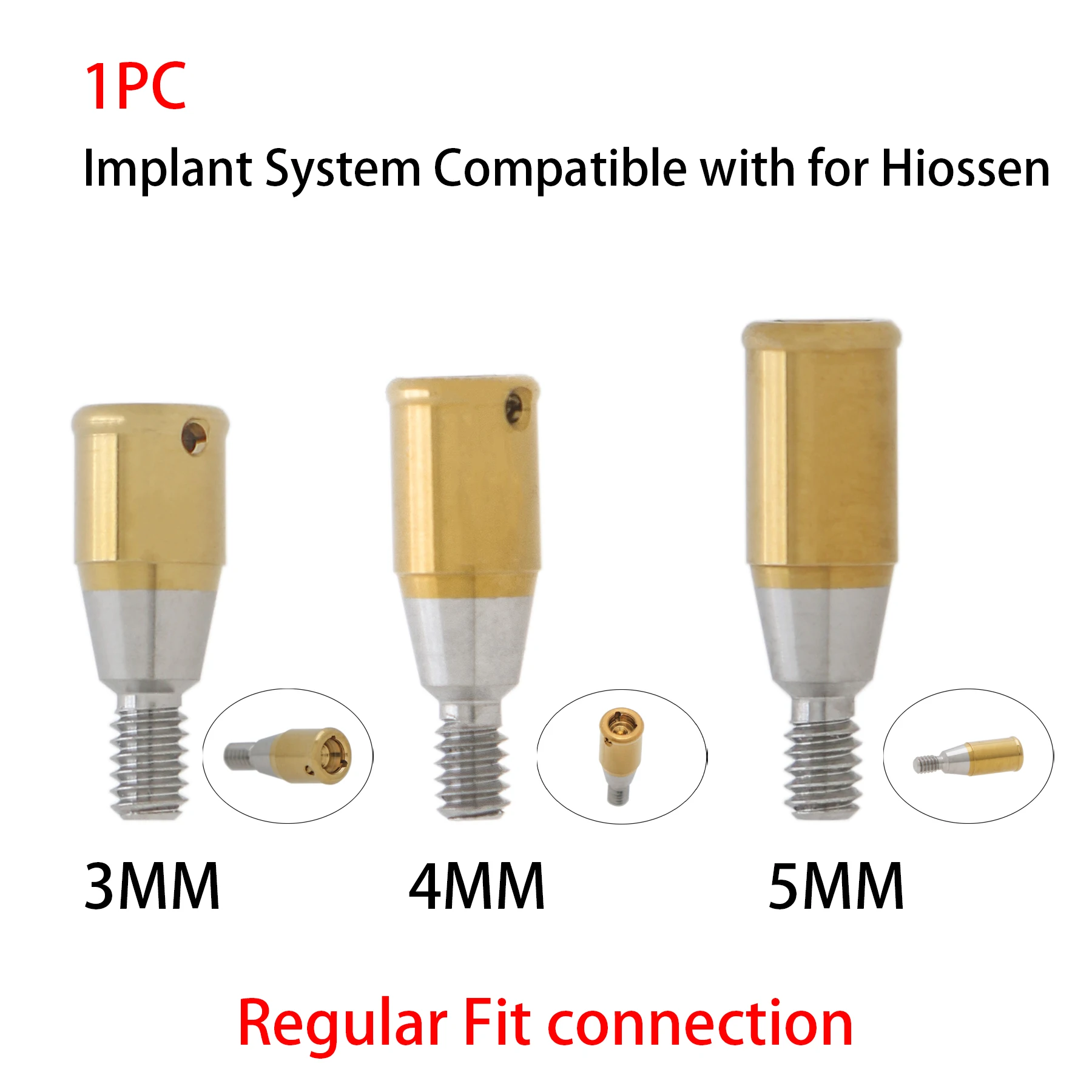 

Dental Implant Overdenture Attachment Abutment Removable Conical Regular 3/4/5MM for Hiossen