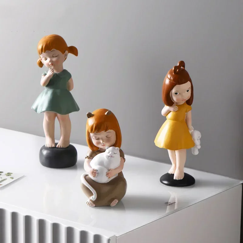 Cute girl small ornaments creative living room children's Princess Room desktop decorations gift cartoon