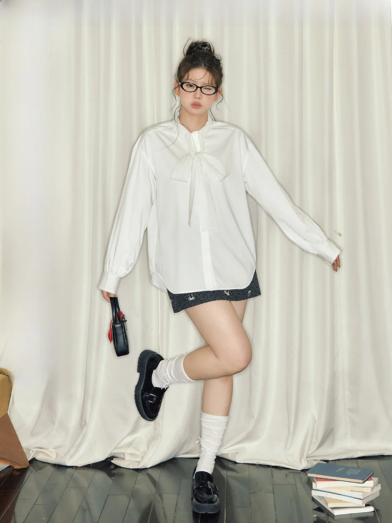 

Блузка Jiu Workop Autumn Advanced Fatter MM свободного кроя с белым кружевом и поясом, больших размеров, женская, премиум-класса, модная одежда