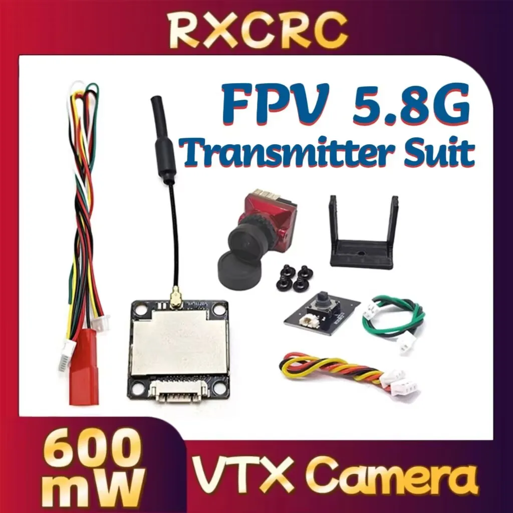 

RXC 5.8G 600 мВт VTX-передатчик 48 каналов с регулировкой мощности, камера B19 1500TVL 130 ° FOV 19*19 мм для радиоуправляемых FPV-дронов с фиксированным крылом для полетов на дальние расстояния.