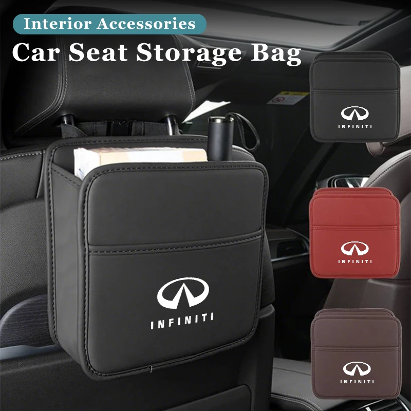

Car Seat Back Storage Bag Hanging Organizer Bag Multi-Functional Back Seat Organizer For Infiniti Q50 FX35 Q30 G37 Q70 QX70 G35