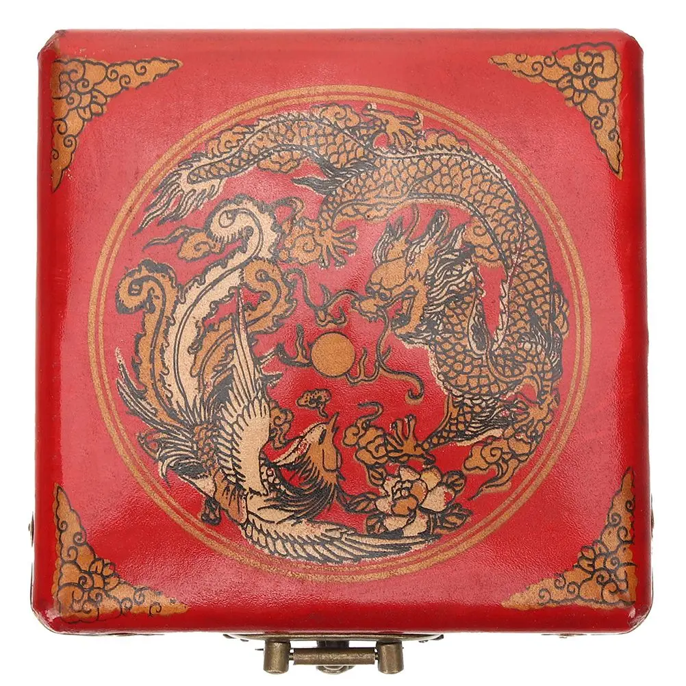 

Antique Jewelry Box 8CM Wooden Storage Chest Vintage Keepsake Box for Rings Earrings Necklace Small Wood Boxes Decorative Lid
