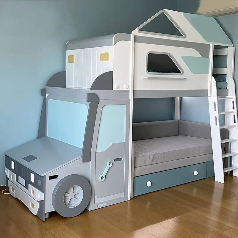 Children's furniture solid wood bed apartment residential kindergarten furniture hotel furniture children's guardrail bed