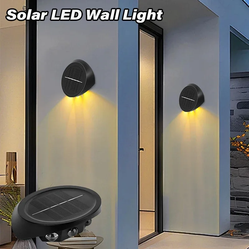 

Solar LED Wall Light Outdoor Waterproof Lamp Sunlight Street Lights for Exterior Garden Decoratior Balcony Stairs Fence Lighting