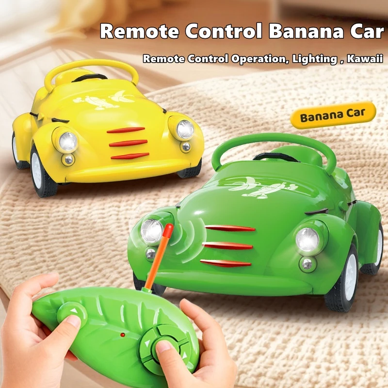 

Cartoon Remote Control Toy Car with Light Interior Outdoor Game Interaction Fall Resistance Creative RC Cars Toys Gift for Kids