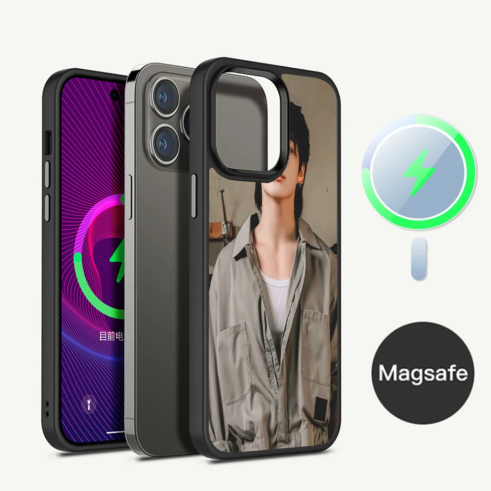 Singer J-JIMINS-S Phone Case Magnetic Case For IPhone 16 14 13 12 11 15 Pro Max Plus For Magsafe Wireless Charge Cover