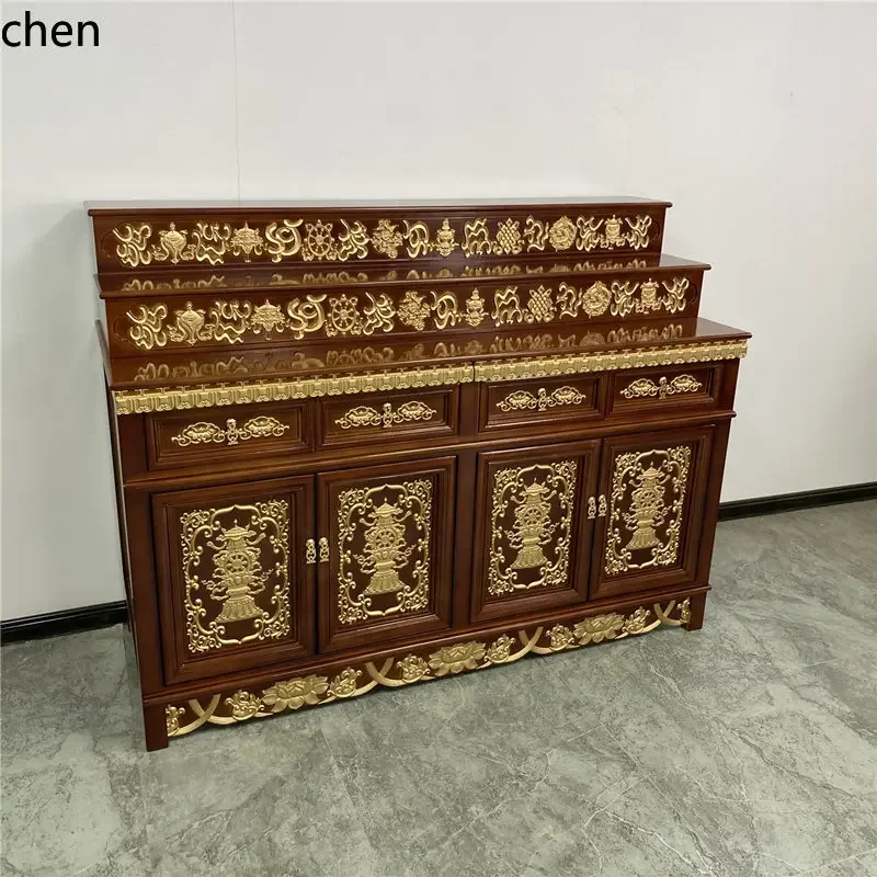b6-21  buddhist hall chinoiserie guanyin god of wealth tibetan three-layer temple incense cabinet modern buddhist niche