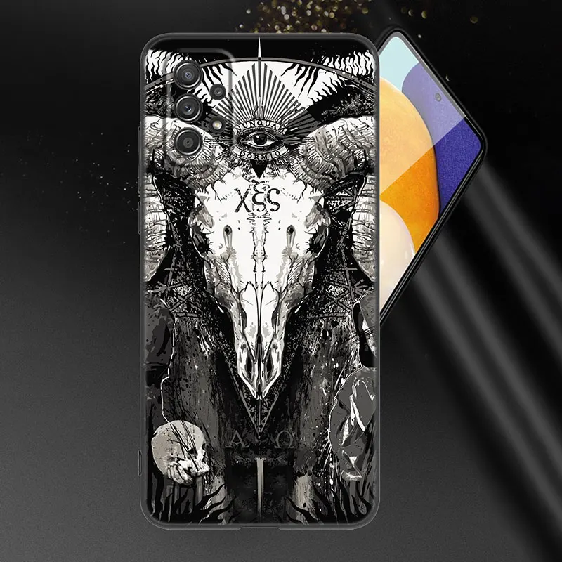 Satanic Scary Skull Phone Case For Samsung Galaxy A21 A30 A50 A52 S A13 A22 A32 4G A23 A33 A53 A73 5G A12 A31 A51 A70 A71 A72