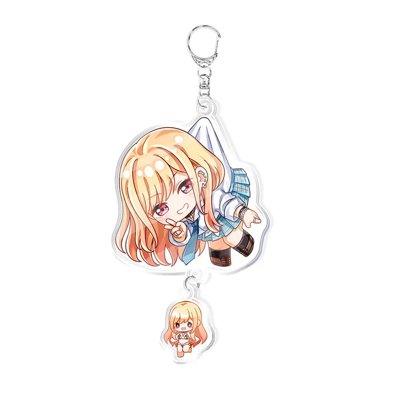 My Dress-Up Darling Plastic Keychain Kitagawa Marin Cos Name Bag Parts Cute Accessories Cartoon Keyring