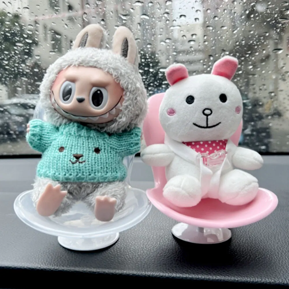 

Mini Car Safety Seat Chair For 17cm Labubu Plush Brava Toy Accessories Chair Furniture Air Conditioning Vent Bracket