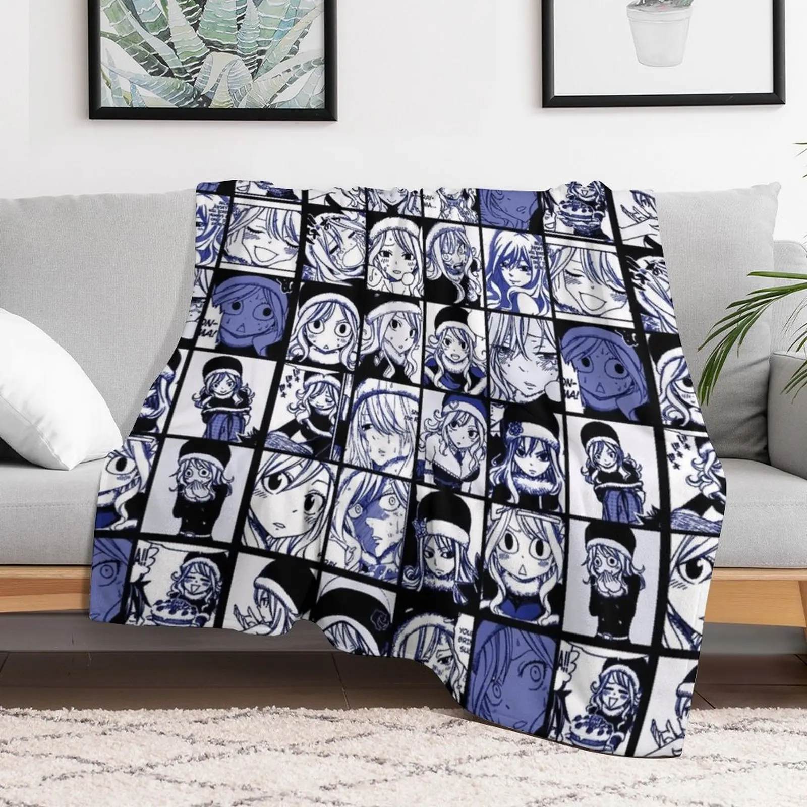 Juvia Lockser - FT manga panel collage Throw Blanket Multi-Purpose wednesday Designers Blankets