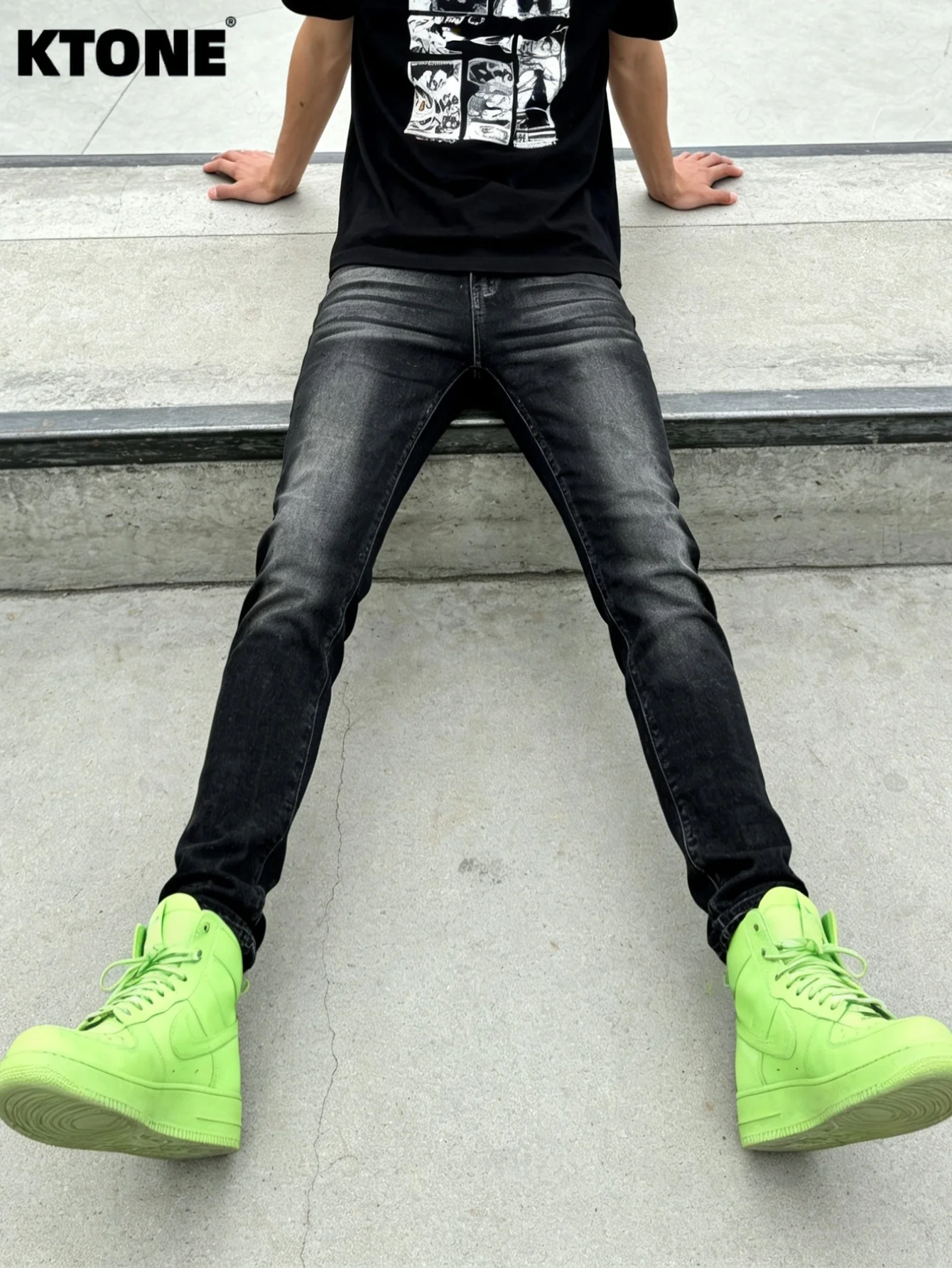 

Modern Black Slim Men's Jeans Original Y2K Drip Trend Street Denim Pants No accessories or belts included