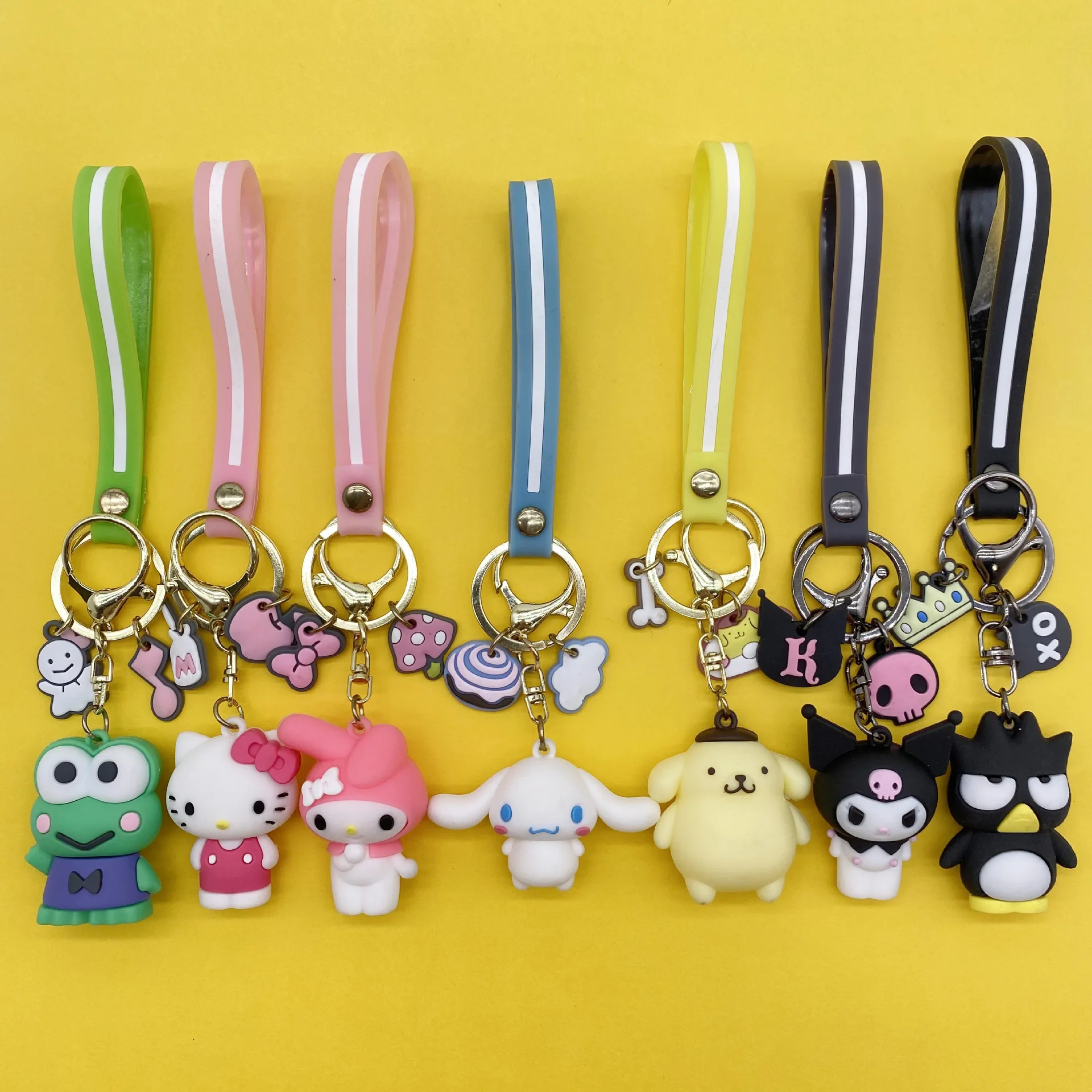 

Kawaii Sanrio Hello Kitty Keychain Kawaii Cartoon Kuromi Car Key Ring Melody Cinnamoroll Backpack Pendant Ornaments Girls Gifts