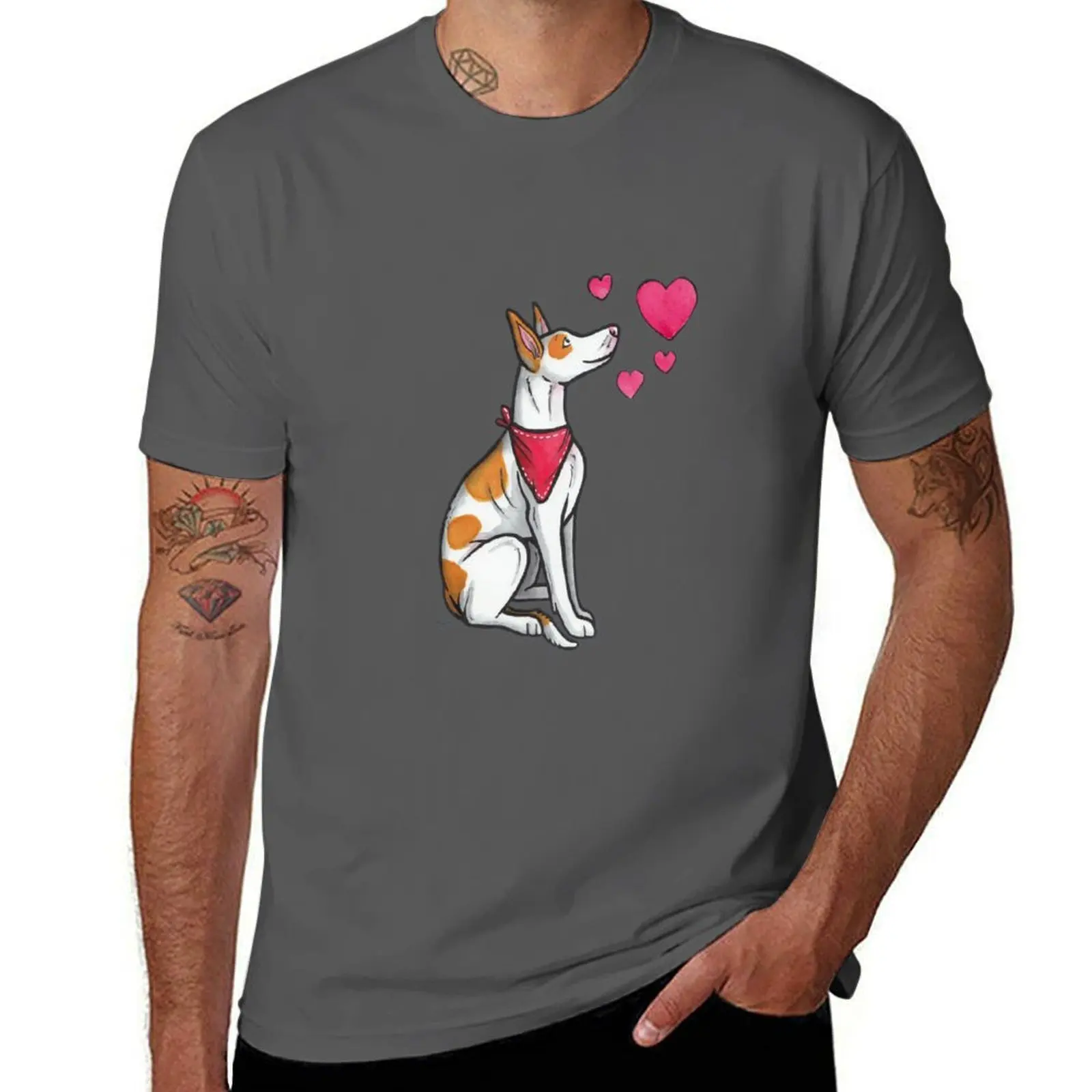 

Hound Ibizan love T-Shirt Minimalist Casual Short Sleeve Top