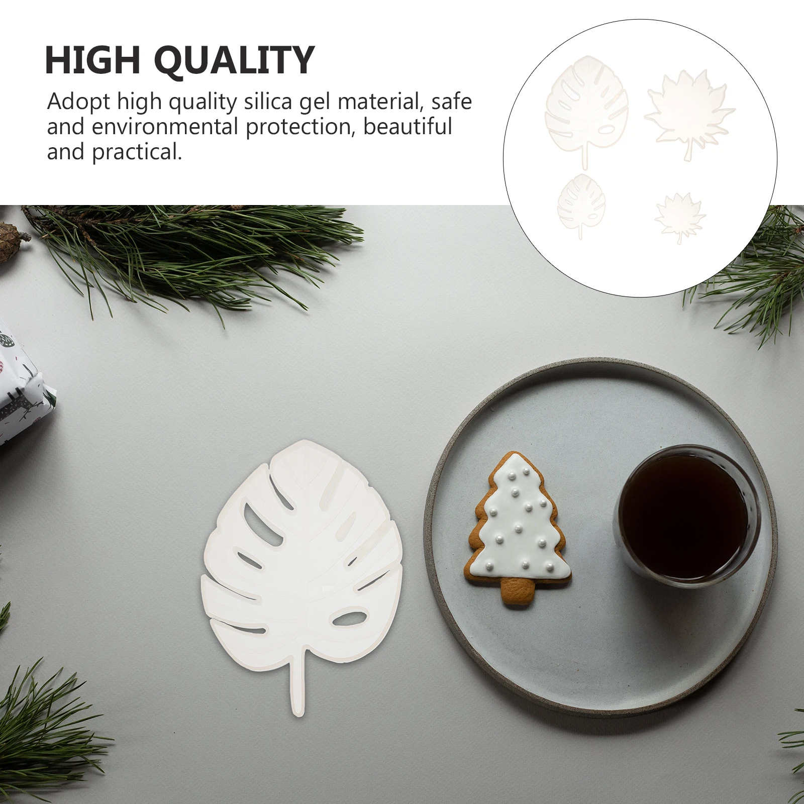 

4pcs Maple Leaf Turtle Back Silicone Mold Coaster DIY Crafts Epoxy Resin Jewelry Accessories Easy Demould Non Sticky Durability