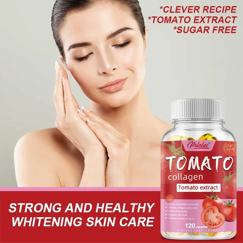 Tomato Extract Capsules Contain Vitamins C, E, A and Collagen, Maximum Absorption Dietary Supplement