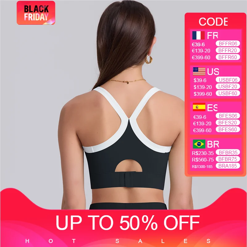 

Colorblock High Impact Sports Bras for Women Adjustable Racerback Running Bra Gym Fitness Workout Crop Yoga Tank Tops Female