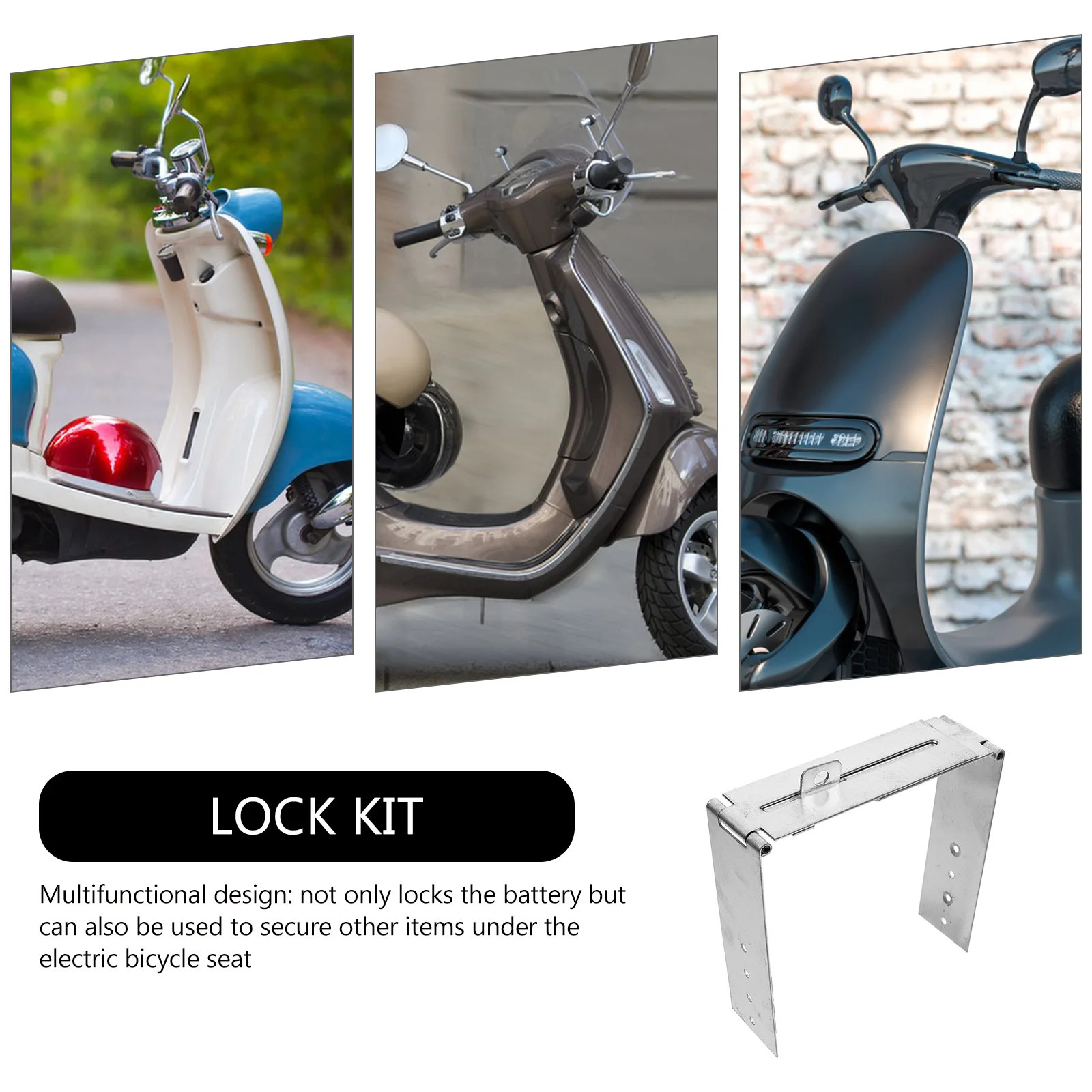 

Anti-Theft Lock Electric Bicycle Tamper-Proof Heavy Duty Security Under Seat Lock Outdoor Use Heavy Duty Electromobile