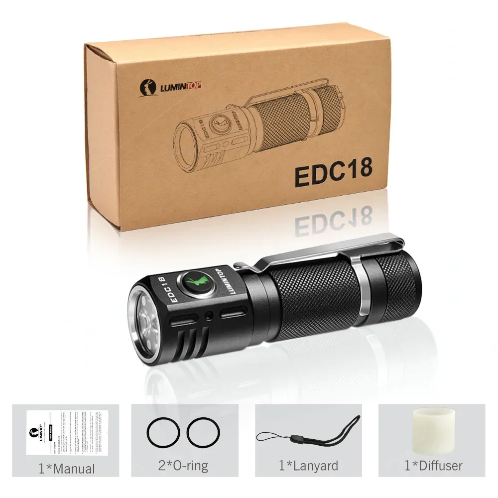 Linterna LED EDC de 2800 lúmenes, linterna para acampar y pescar al aire libre, linterna trasera magnética, lámpara potente de autodefensa, iluminación EDC18