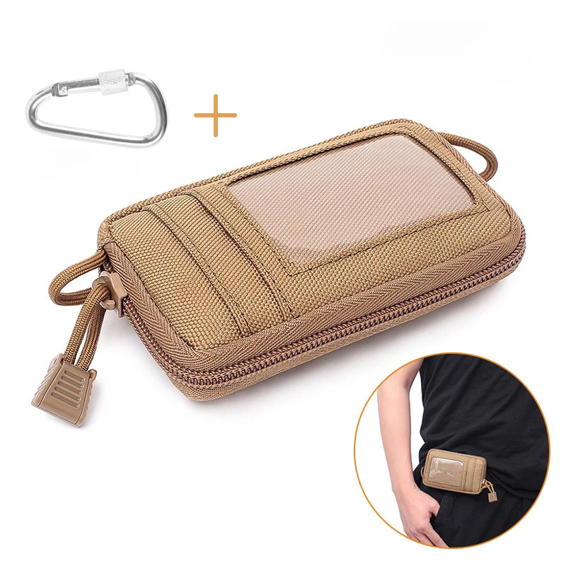 High Quality Card Bag Waterproof Durable Polyester Fabric Card Holder with Mountaineering Buckle Outdoor Small Wallet