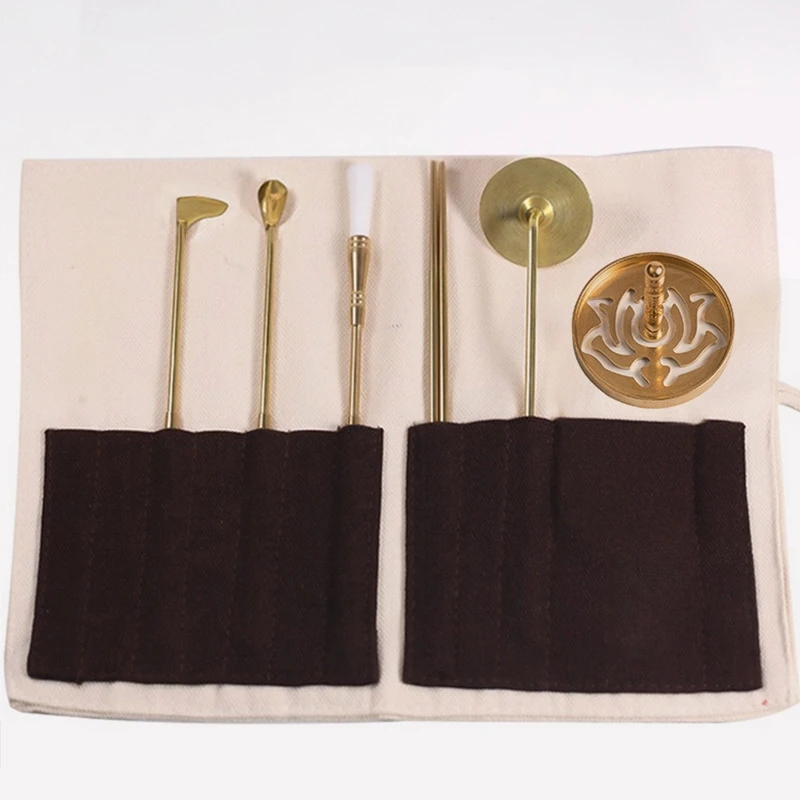 

Fragrant Seals Script Printing Brass Incense Tool Set Wholesale Fragrant Ash Powder Incense Spoon Fragrant Sweeping Spoon