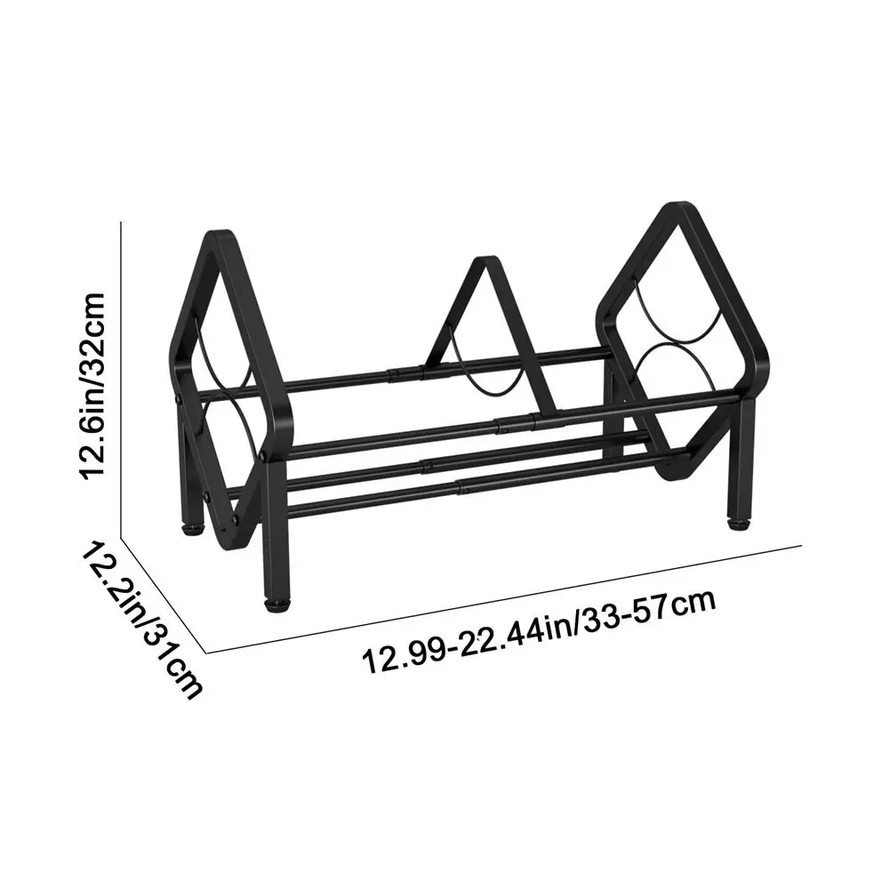 Carbon Steel Vinyl Record Holder Black Large Capacity Vinyl Record Storage Rack Adjustable Anti-slip Desktop Bookshelf Office