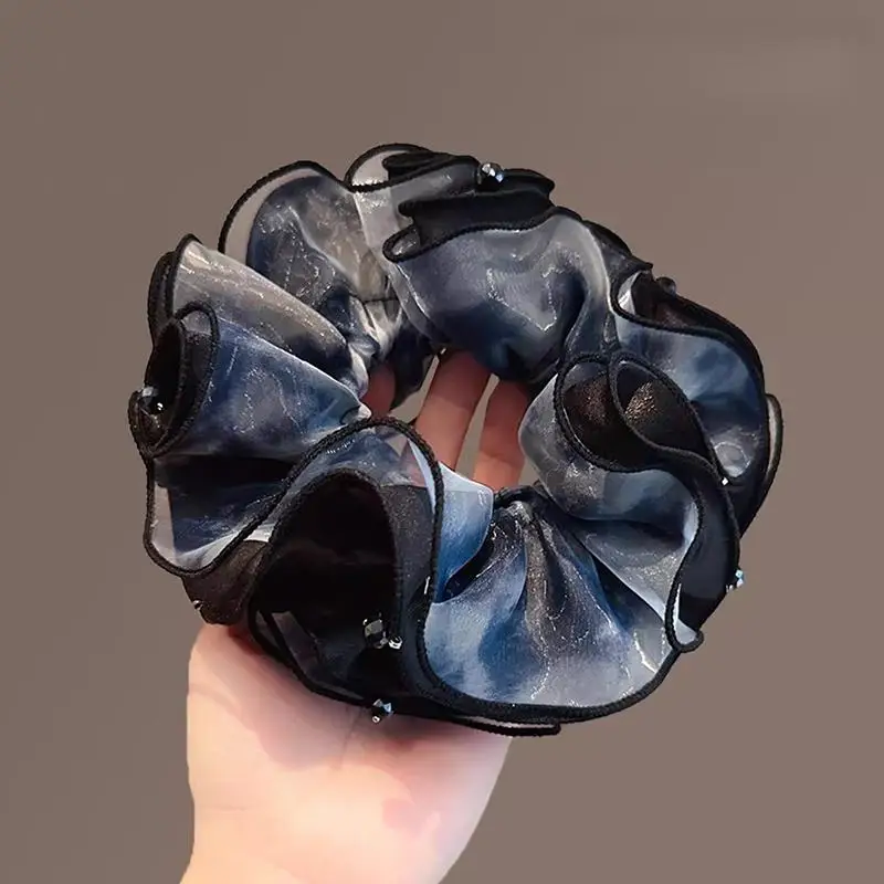Koreanische Vintage Farbverlauf-Gaze-Haargummis Elegante Elastische Haarbänder für Damen Schicke Dutt- und Pferdeschwanz-Haaraccessoires – Detail 9