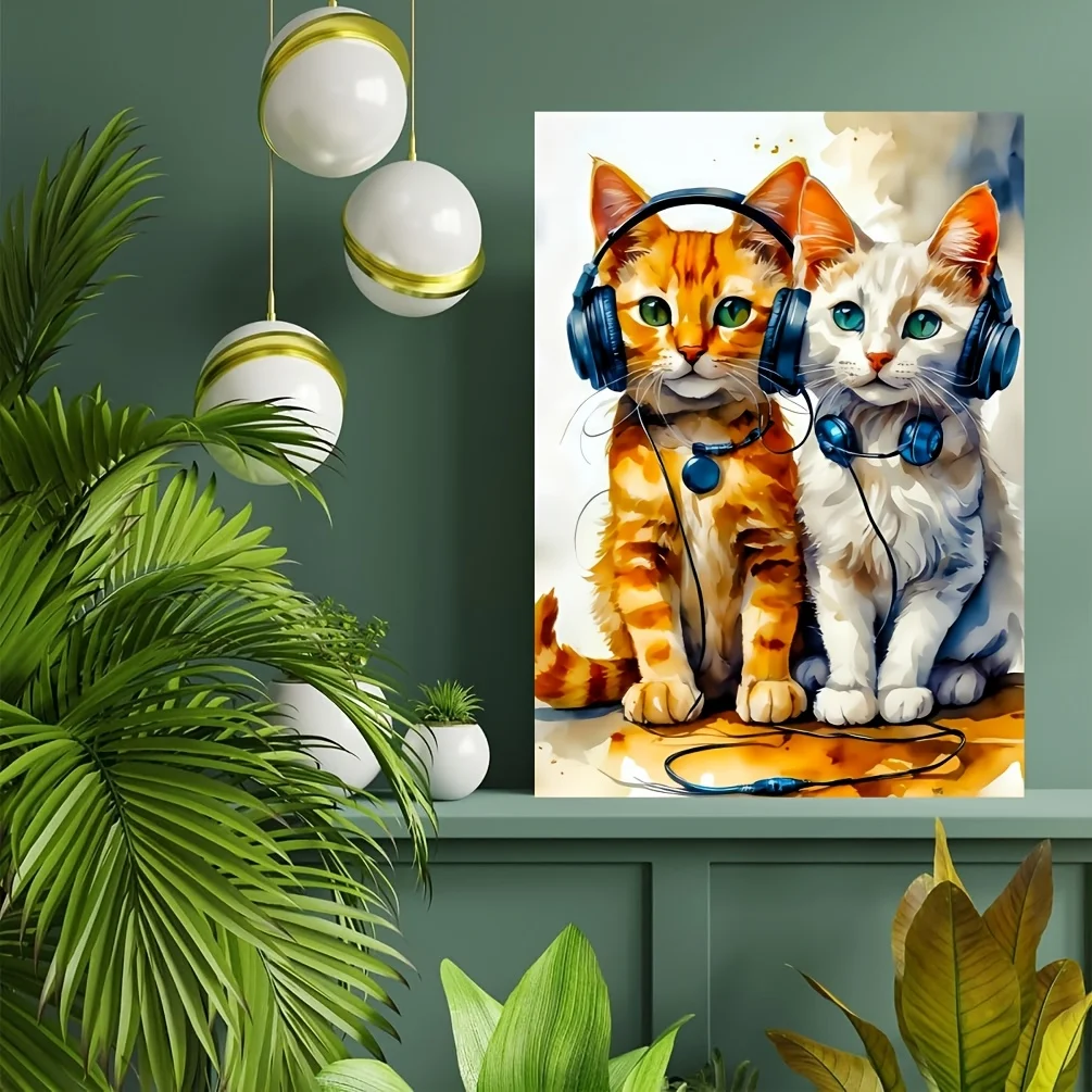 

Пазл-головоломка для взрослых «Милые кошки с наушниками», развивающая игра, декоративный элемент для дома и досуга