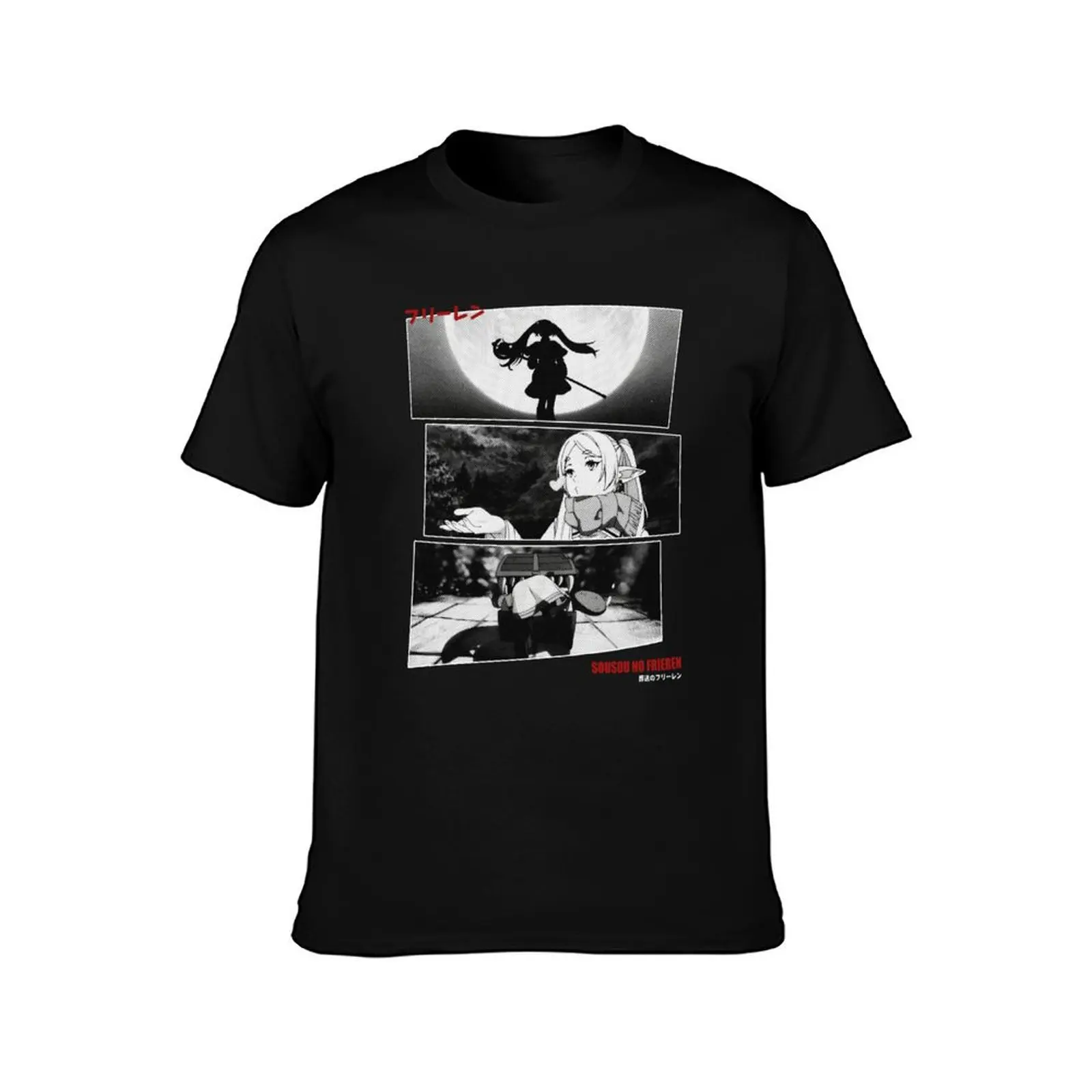 Sousou No Frieren Frieren Halftone Design T-Shirt Creative Graphic Tee Shirt T-Shirt