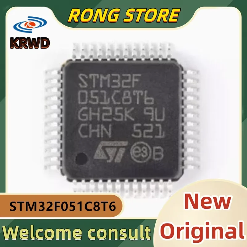 5PCS STM32F New and Original Chip IC STM32F051C8T6 STM32F051 LQFP48 STM microcontroller chip