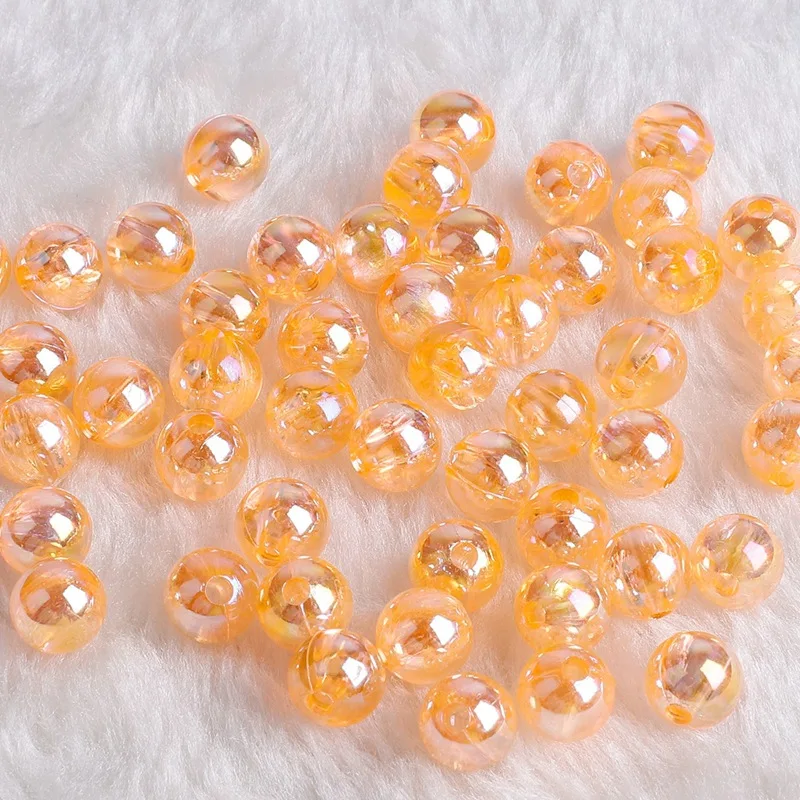 50/100pcs/Pack 6mm/8mm/10mm Iridescent AB Color DIY Acrylic Round Shape Beads For Jewelry Making