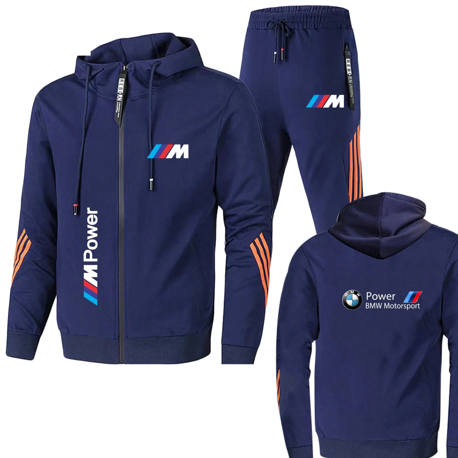 

2025 New BMW Men's Hoodie Set 2-piece Set BMW Printed Jacket Men's Spring Fashion Simple Hoodie Stormtrooper Coat BMW Jacket