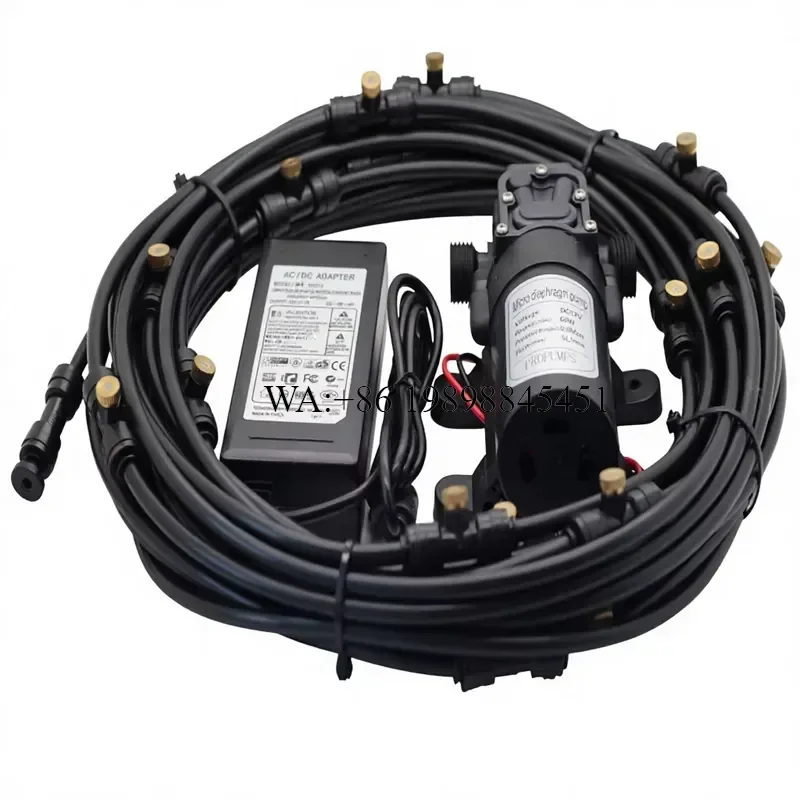 WMWMNU 12V Diaphragm Pump Low Pressure Spray System Outdoor Cooling Mist Kit for Garden Yard