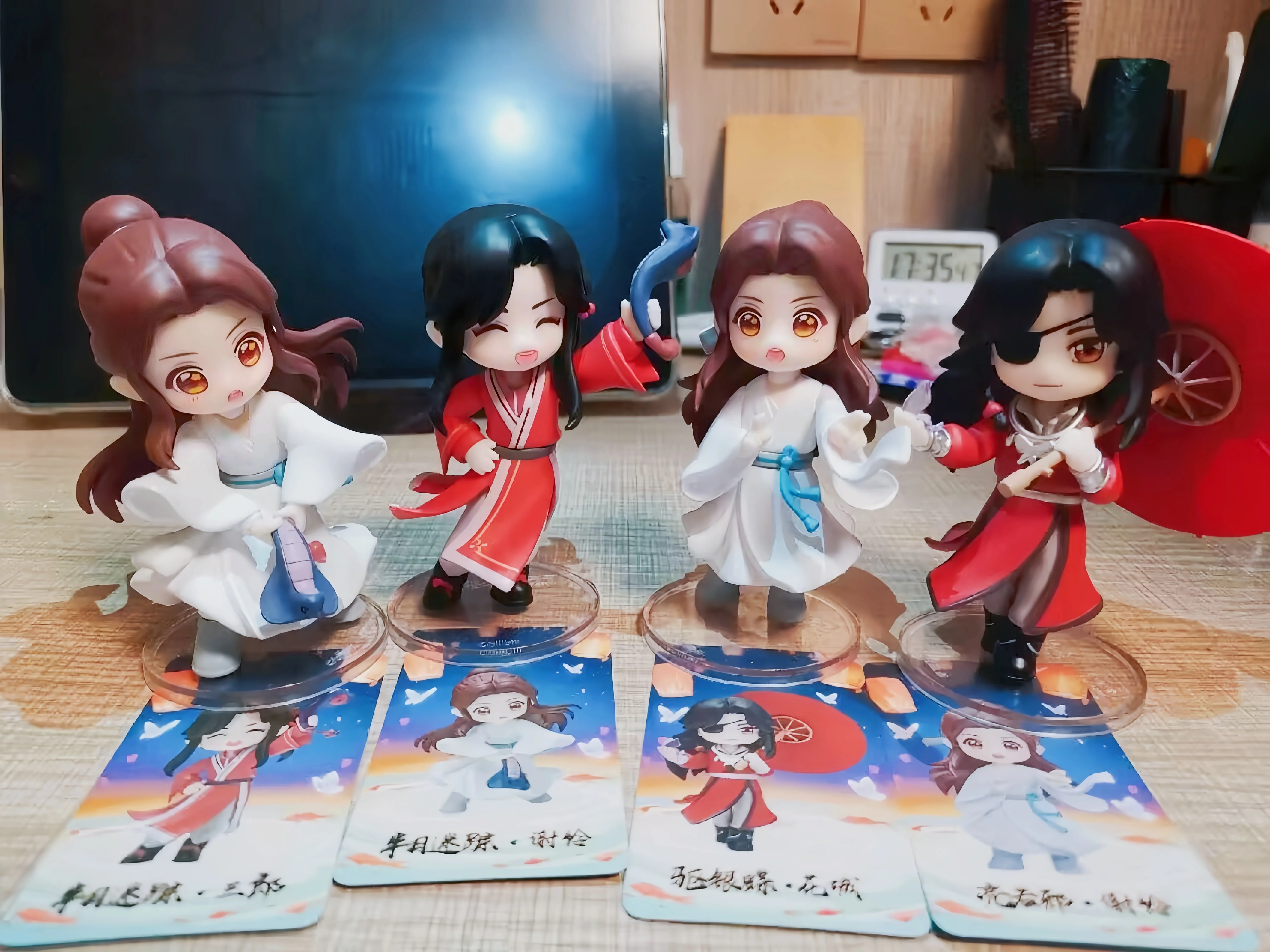 Genuíno celestial bênção oficial xie lian hua chneg san lang sorte para conhecer você série figuras de ação anime modelo brinquedos presente