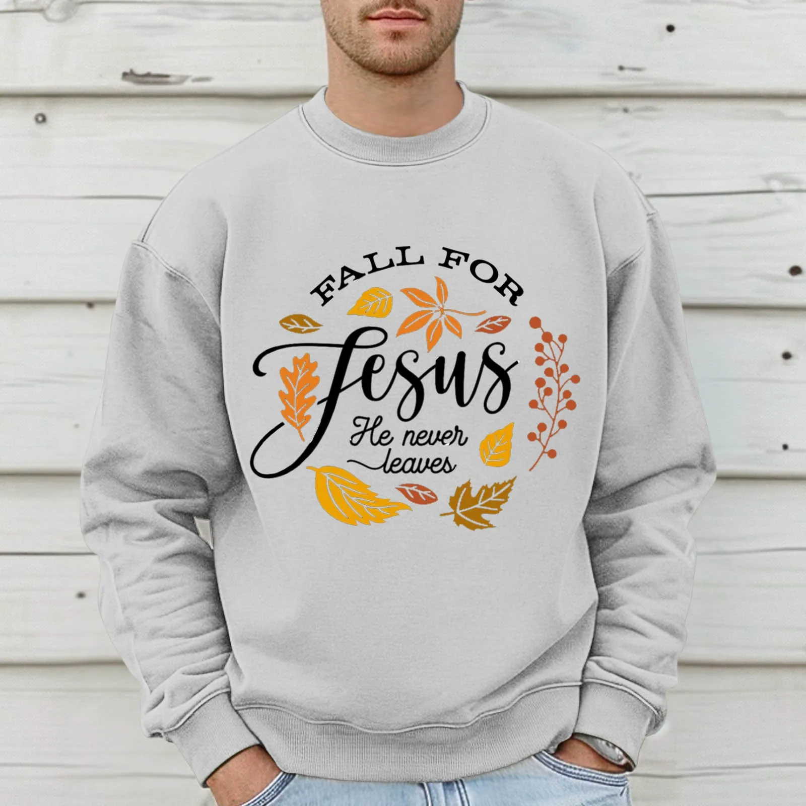 

Mens Thanksgiving Fall Plus Size Hoodless Pullovers Fashion Sweatshirts Mens Fleece Hoodies Pullover Men's Sweatshirts No Hood