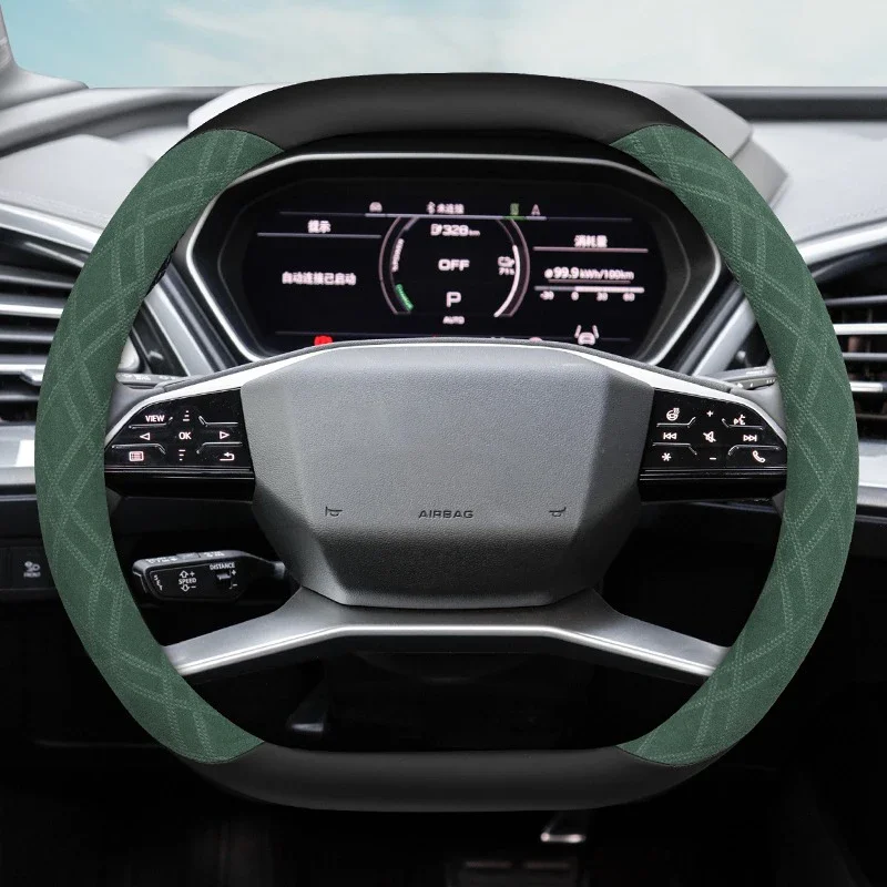 Double D Type Suede Car Steering Wheel Cover Decoration For Audi Q4e-tron /Q5e-tron 2022 2023 2024