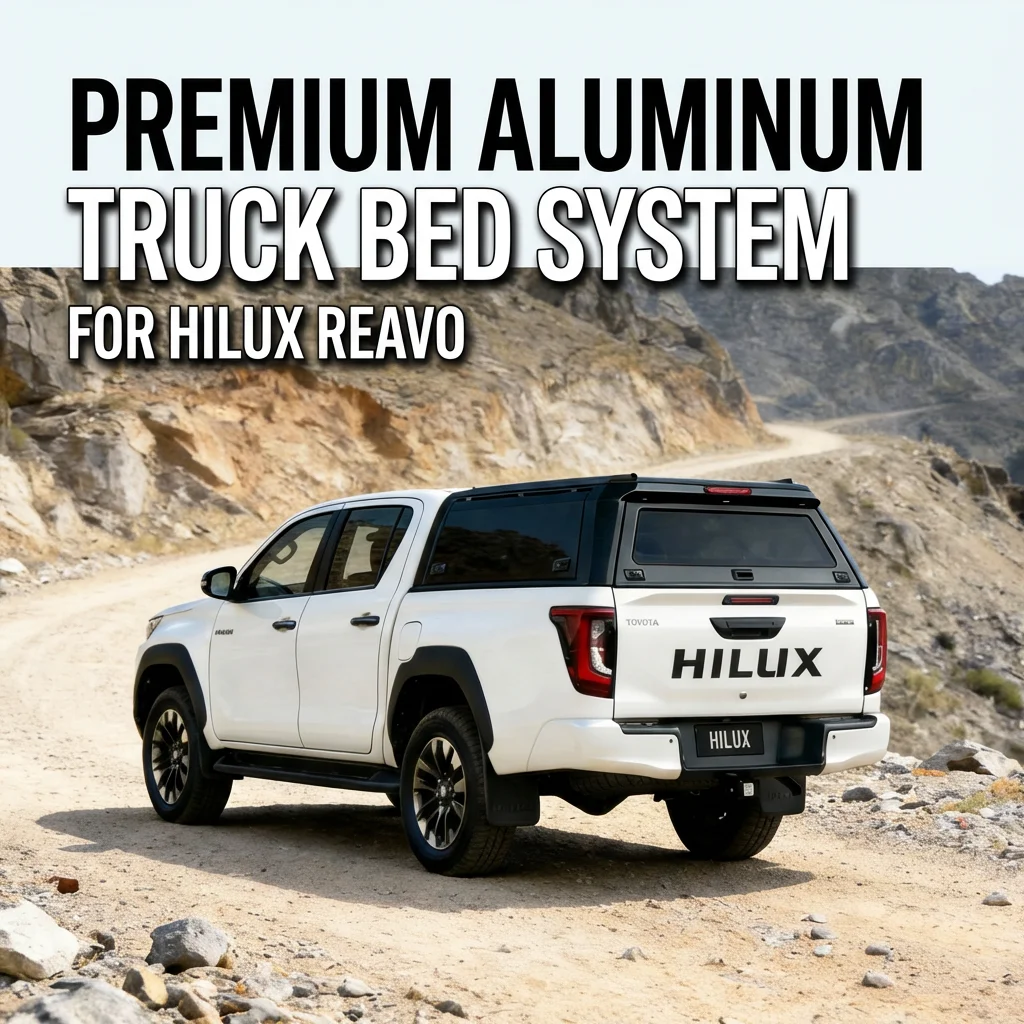 In Stock Fishing Pickup Topper Lockable UV-Resistant Canopy for Tacoma & TOYOTA's HILUX TRAVO 2026 (Flatbed + Kayak Racks)