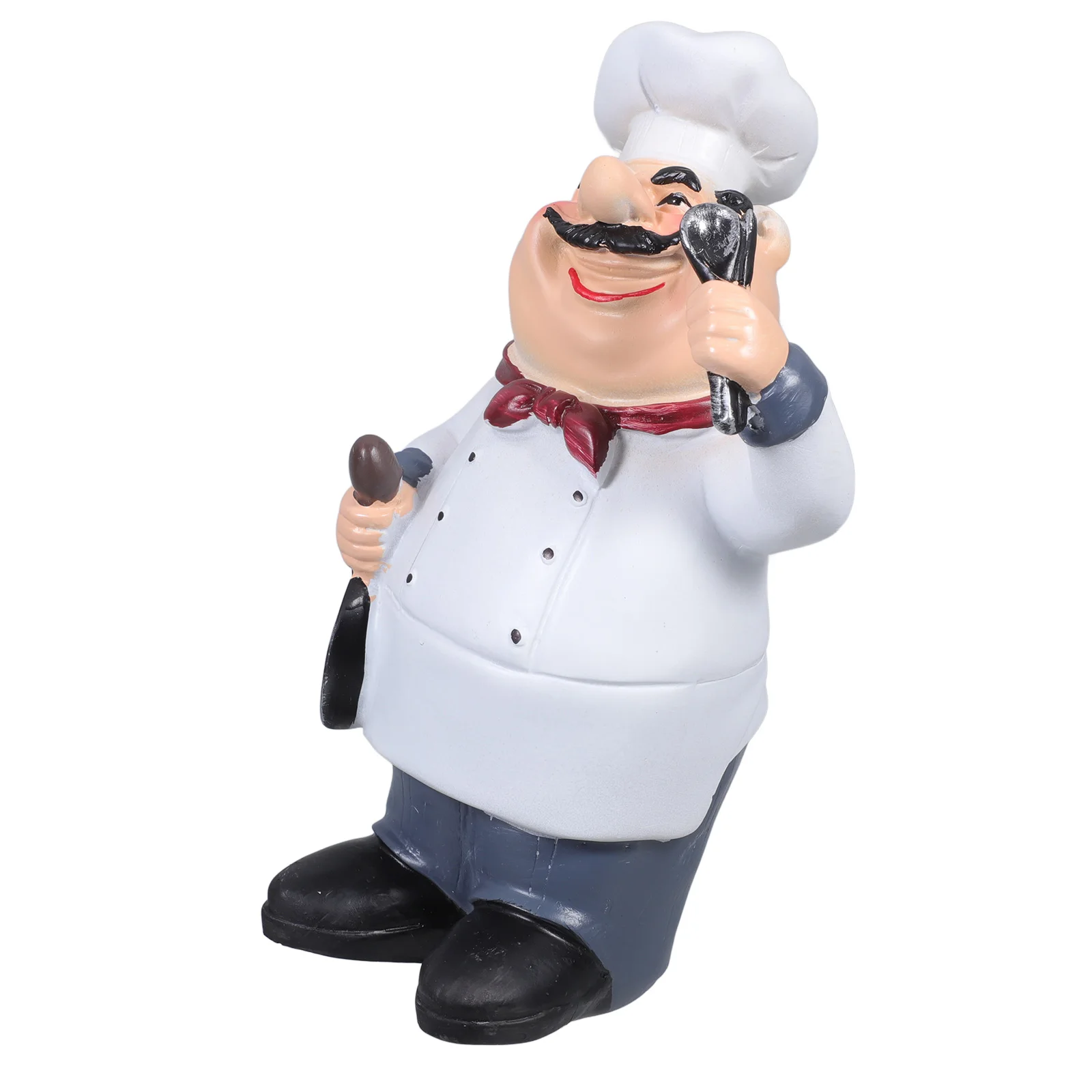 

Resin Chef Figurine Home Decor Kitchen Spoon Statue Character Artware rustic charm versatile design cake shop delight home